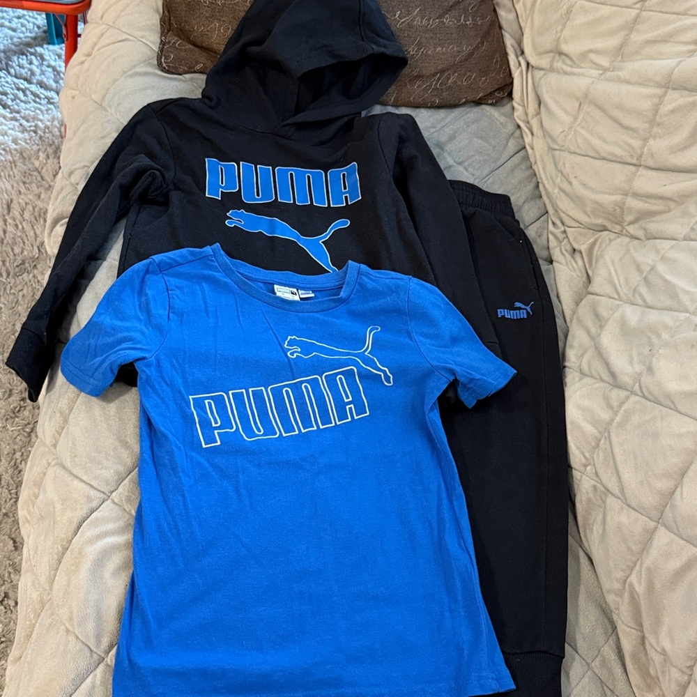 Puma Black and Blue Apparel 3 Piece Set